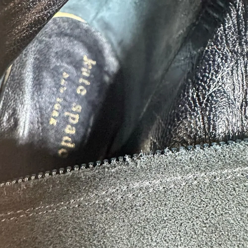 KATE SPADE Black Suede Knee High Heel Boots womans‎ 7 B
